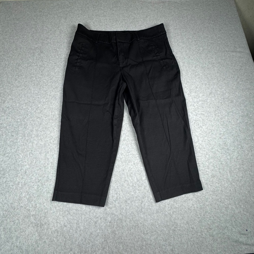 Time and Tru Womens Black Cropped Front Seam Stretch Pants Size 14 TT14100095001